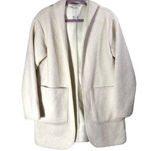 Joie Borg Sherpa Teddy Hooded Jacket Size S Color Off White